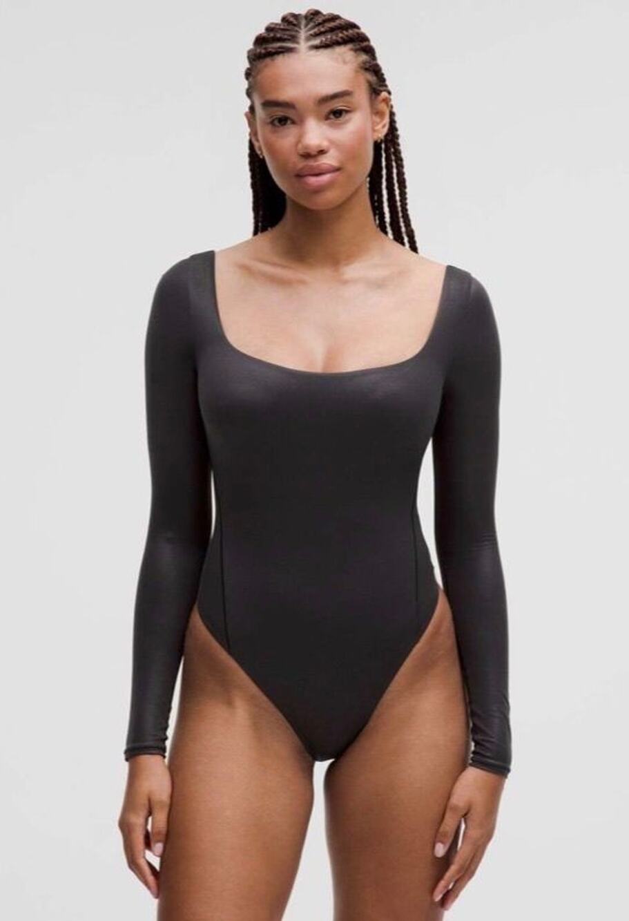 Lululemon Wundermost Ultra-Soft Nulu Square-Neck Long-Sleeve Bodysuit *Shine